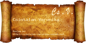 Csintalan Veronika névjegykártya